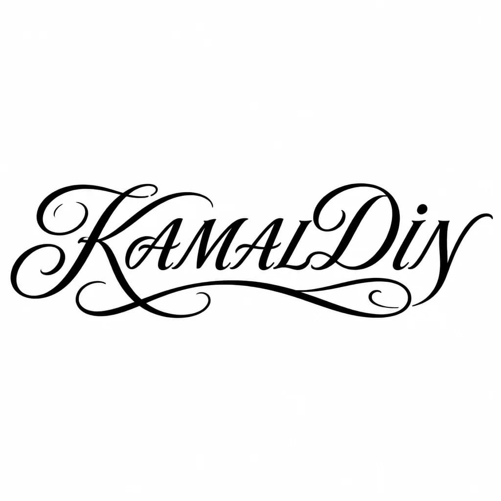 Тату эскиз: Font: KAMALDIN (elegant cursive script)