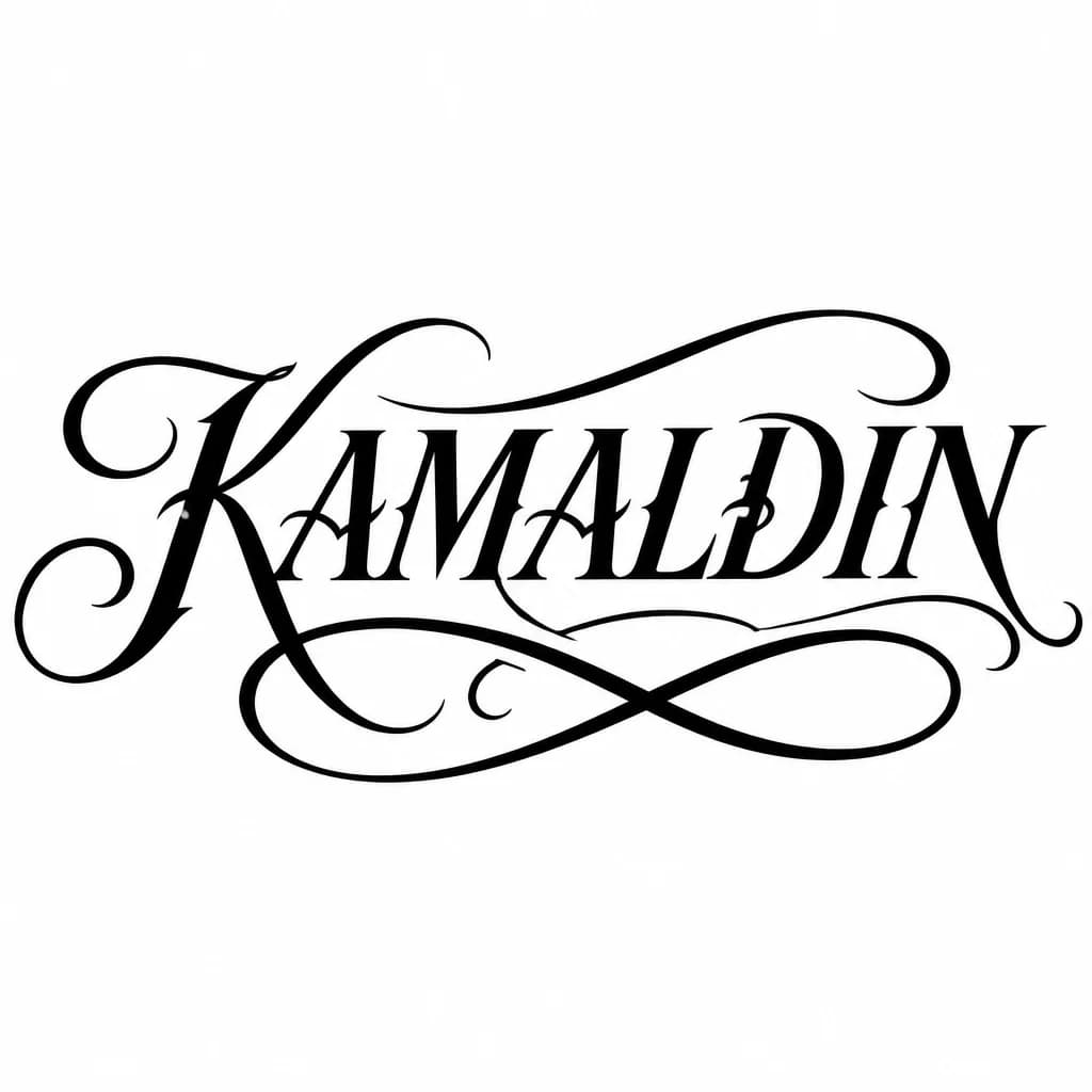Тату эскиз: Font: KAMALDIN (elegant calligraphy)