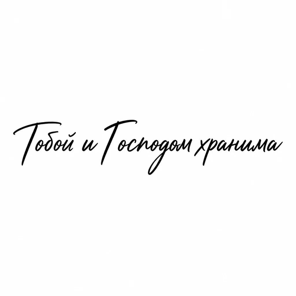 Тату эскиз: Font: Тобой и Господом хранима  (casual handwritten)