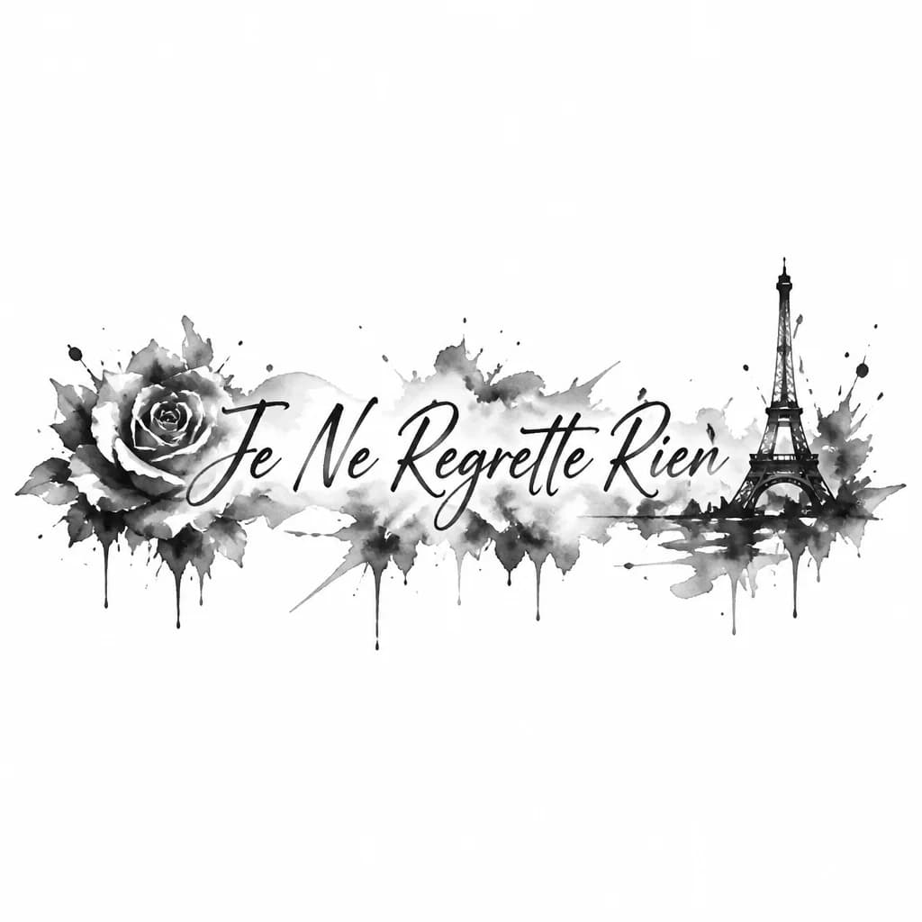 Тату эскиз: Je Ne Regrette Rien 