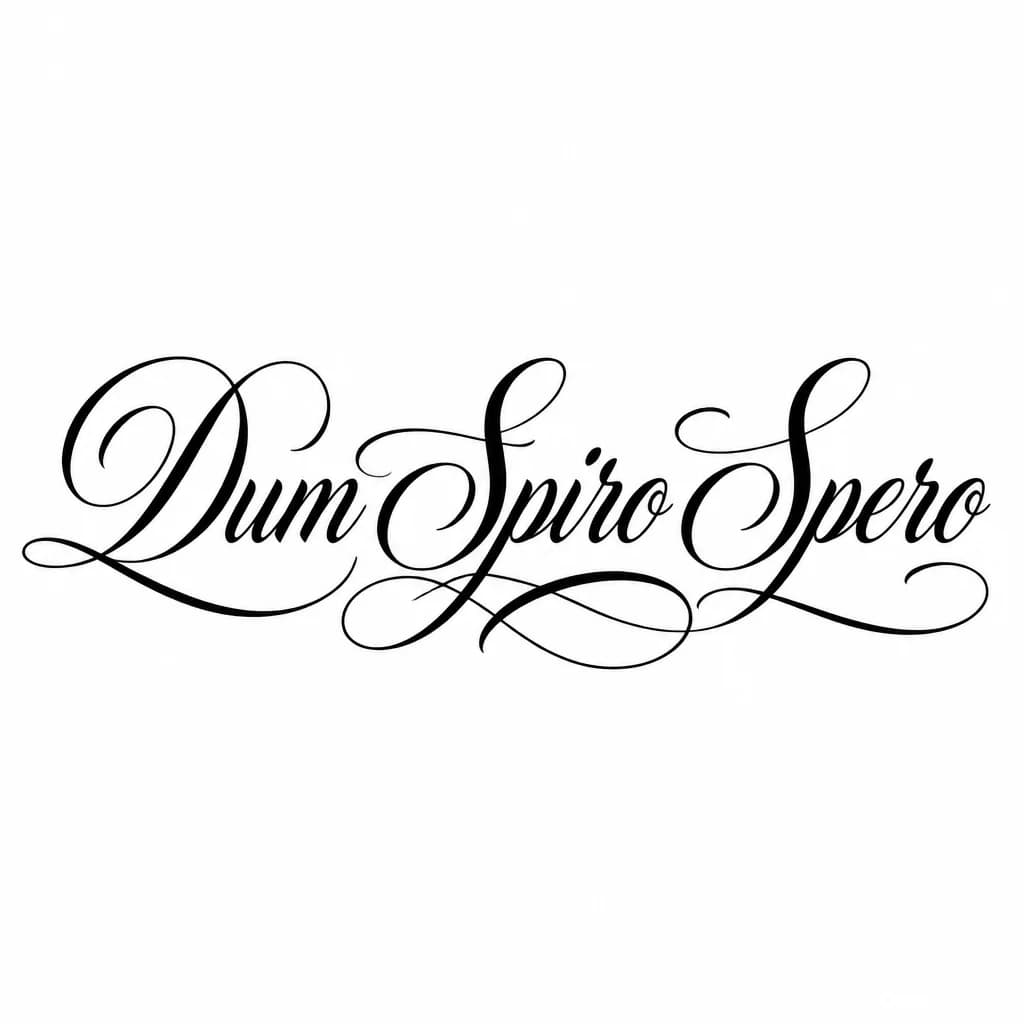 Тату эскиз: Font: Dum Spiro Spero (elegant calligraphy)