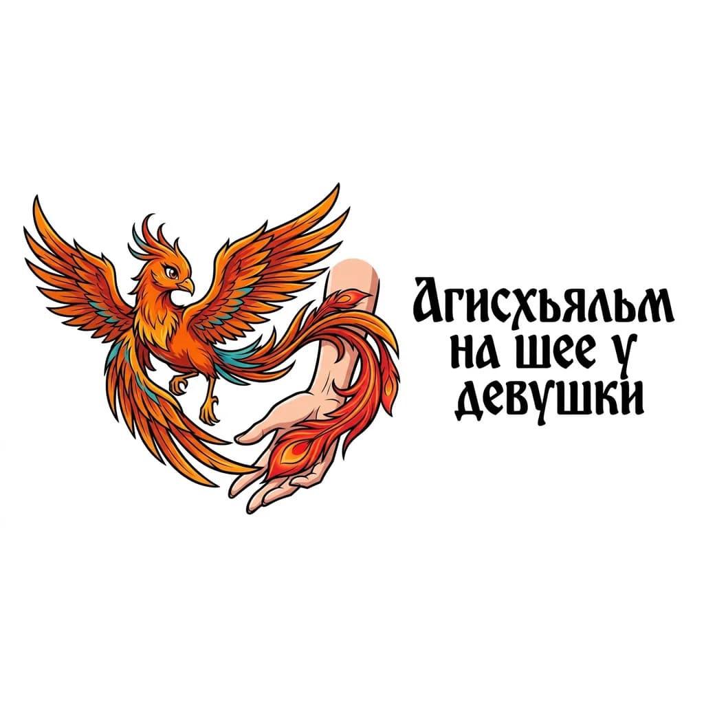 Тату эскиз: Феникс на запястье у девушке, хвост должен уходить  На ладонь 