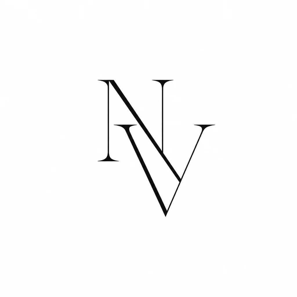 Тату эскиз: Хочу две буквы NV которые пересекаются между друг другом 