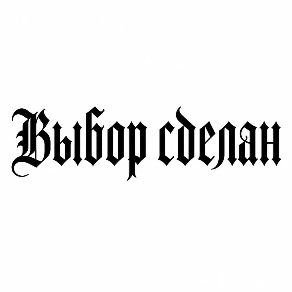 Тату эскиз: Font: Выбор сделан  (old english blackletter)