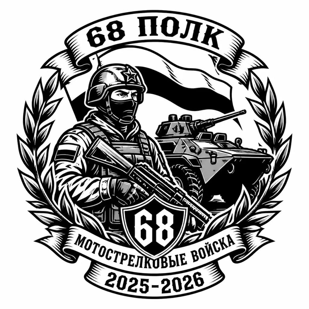 Тату эскиз: создай тату в память о службе в армии России, мотострелковые войска, 68 полк 2025-2026 годы службы