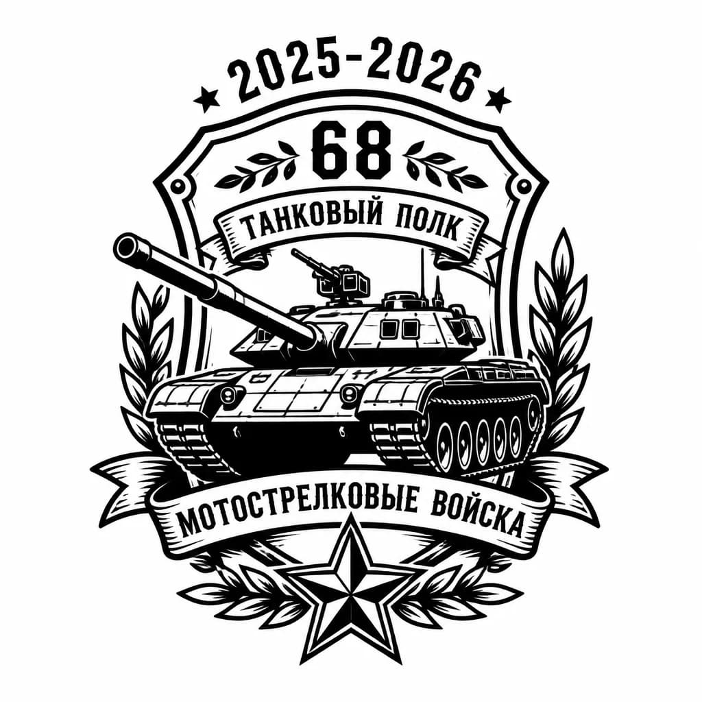 Тату эскиз: создай тату в память о службе в армии России, мотострелковые войска, 68  танковый полк 2025-2026 годы службы