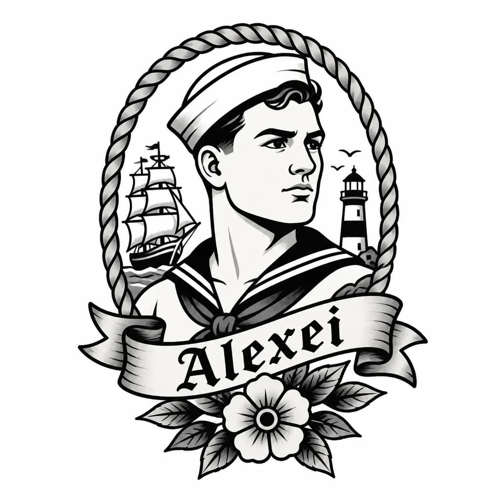 Тату эскиз: Alexei