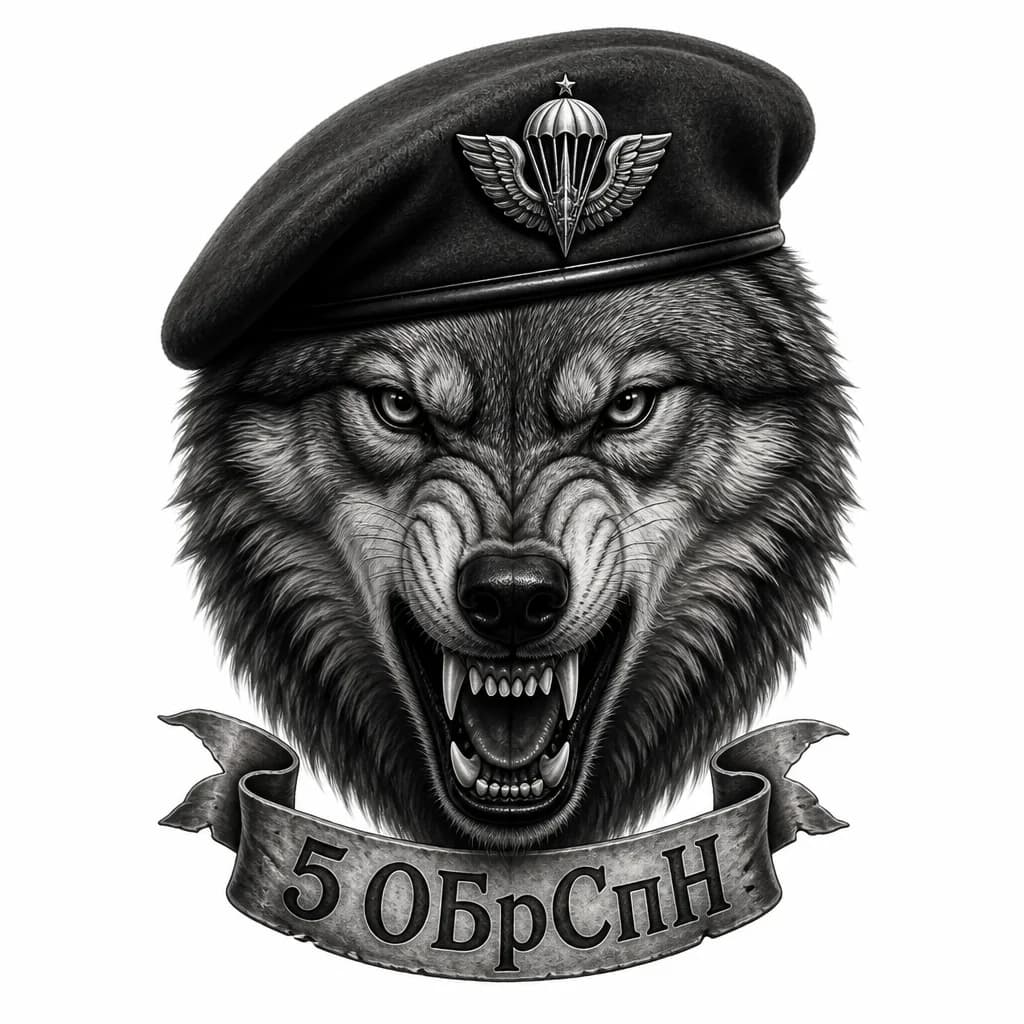 Тату эскиз: Оскал волка с беретом ВДВ на груди