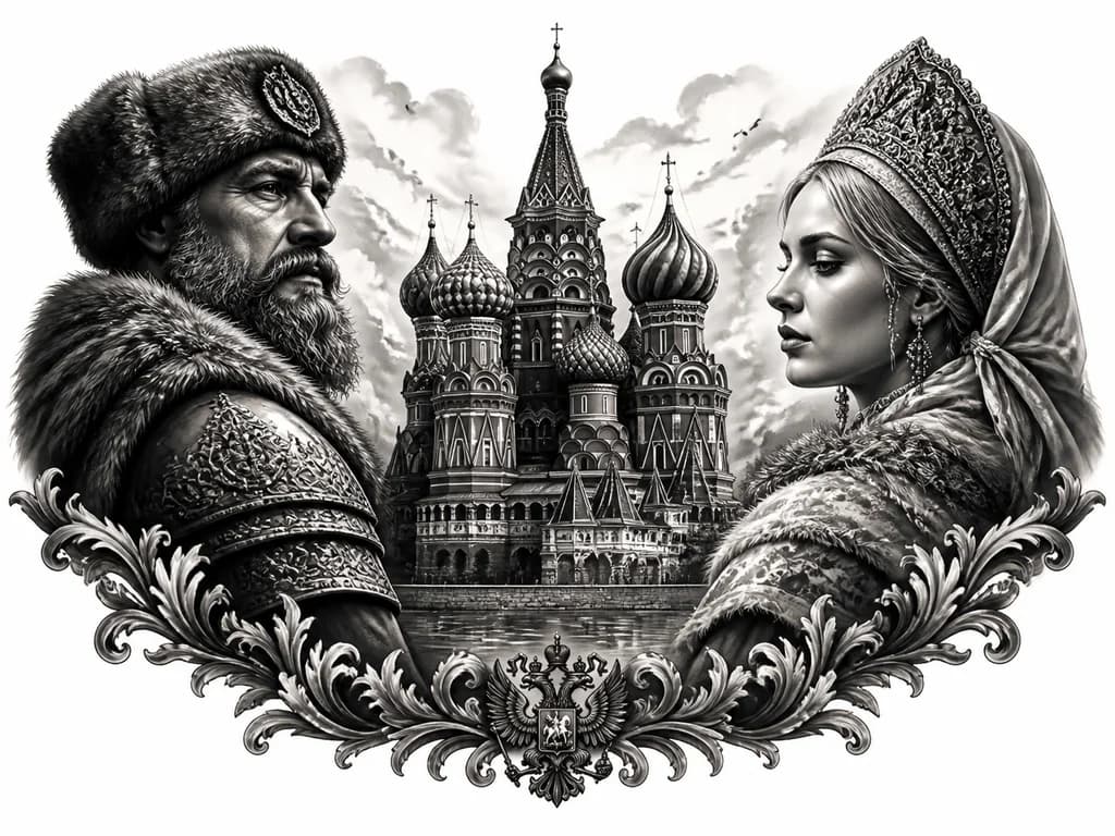 Тату эскиз: Тату в Русском стиле