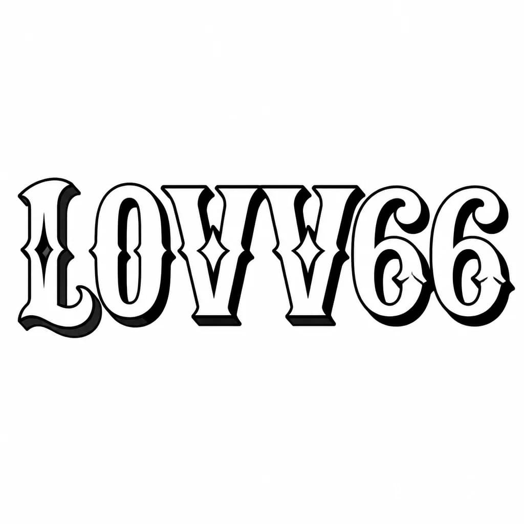 Тату эскиз: хочу надпись LOVV66 необычным размашистым шрифтом, мне нужна только надпись lovv66, без каких либо рисунков 