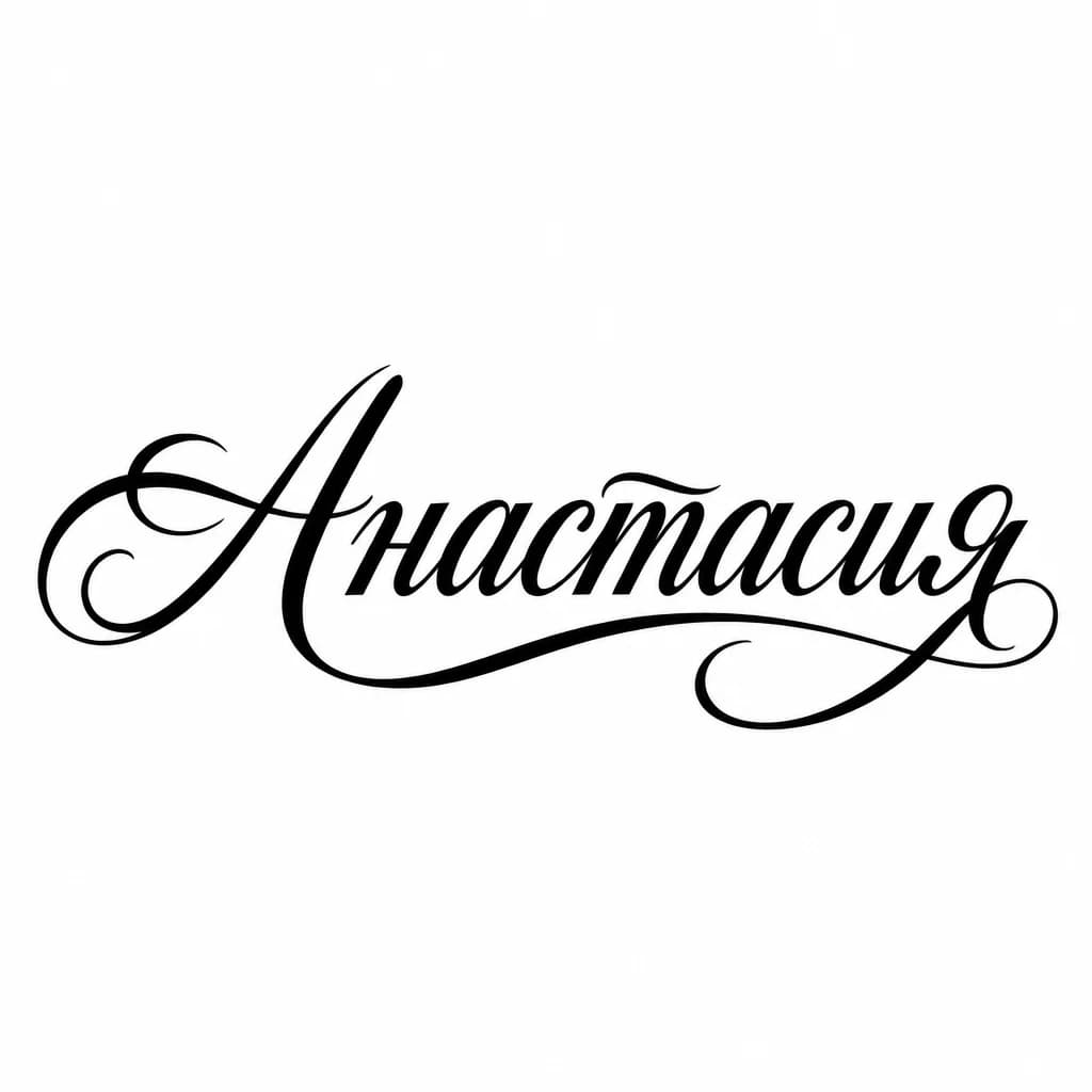 Тату эскиз: Font: Анастасия (elegant calligraphy)