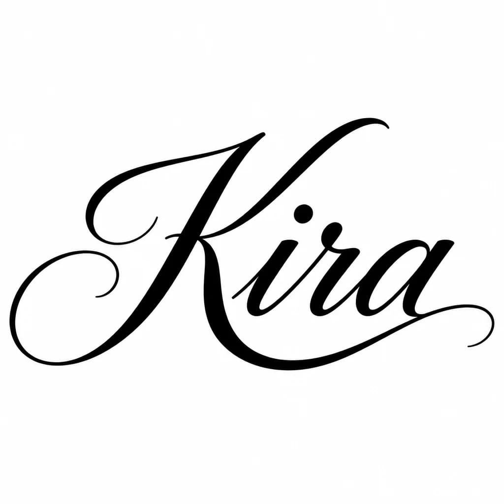 Тату эскиз: Font: Kira (elegant calligraphy)