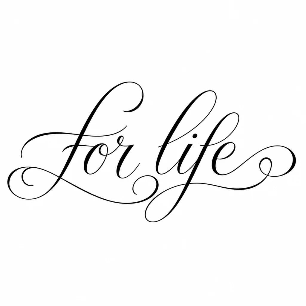 Тату эскиз: Нужно сделать эскиз надпись «lust for life”
В стилистике каллиграфический леттеринг с завитками, но не грубый шрифт, не сильно толстый, текст должен быть просто на белом фоне, все должно быть на одной строчке