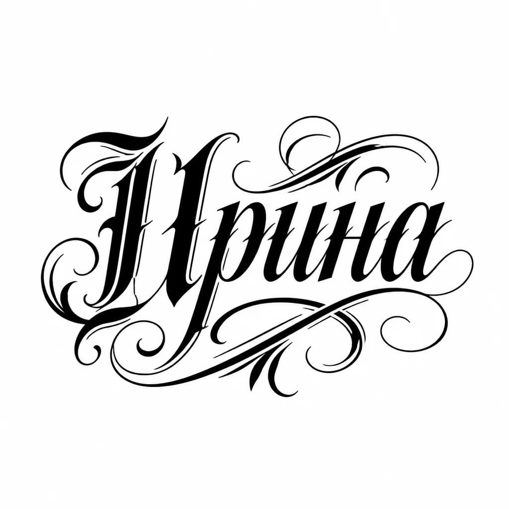 Тату эскиз: Имя любимой женщины только текст 