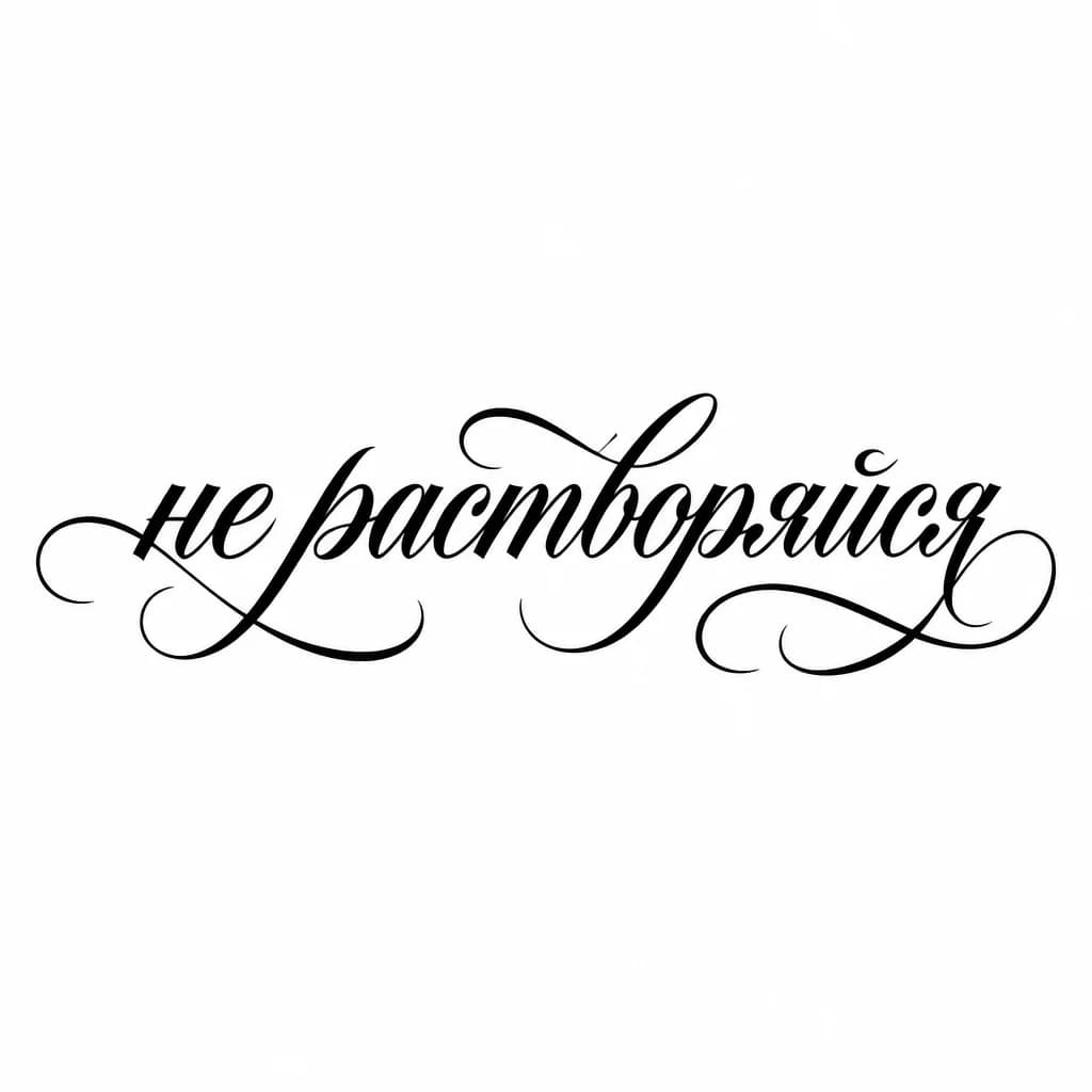 Тату эскиз: Font: не растворяйся (elegant calligraphy)