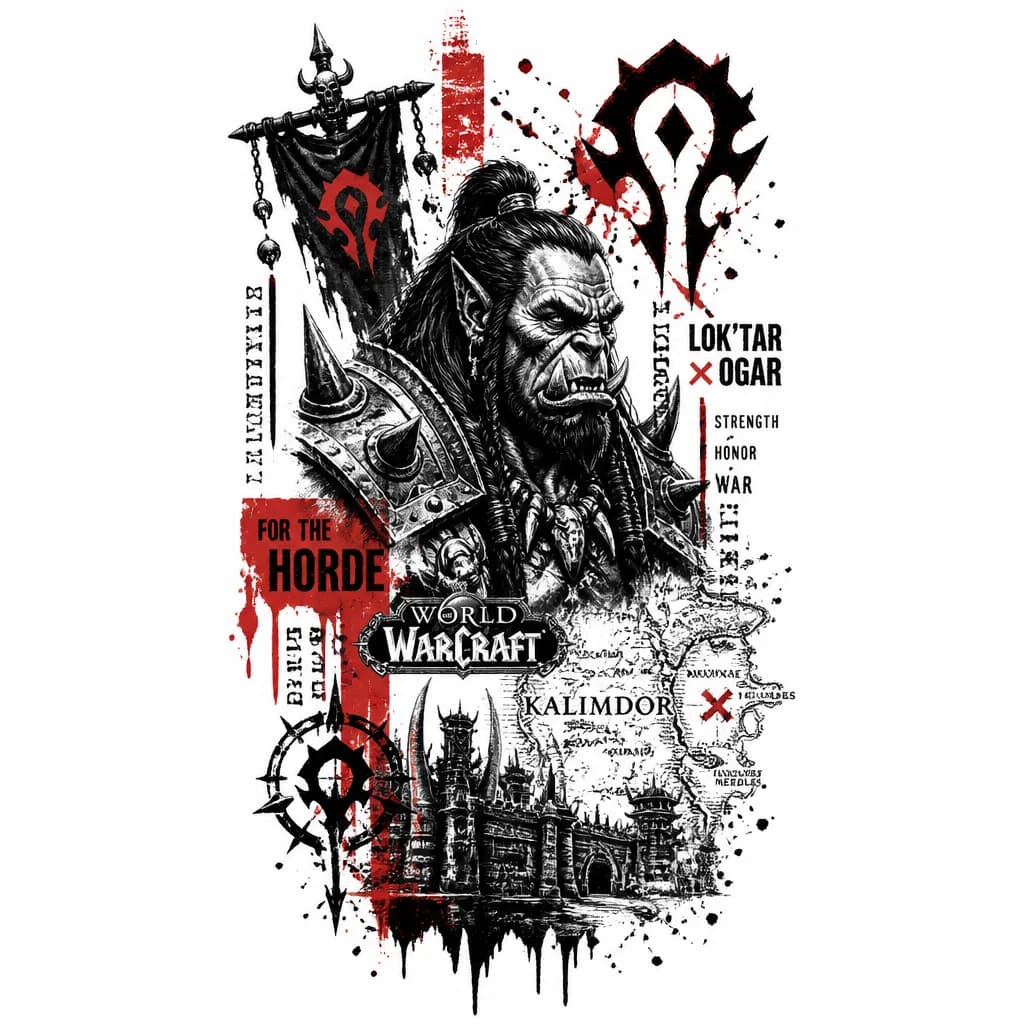 Тату эскиз: World of warcraft, Олд скул