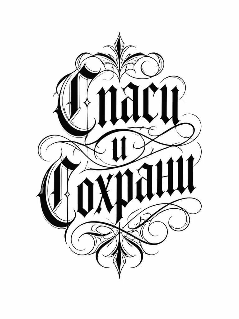 Тату эскиз: Спаси и Сохрани 