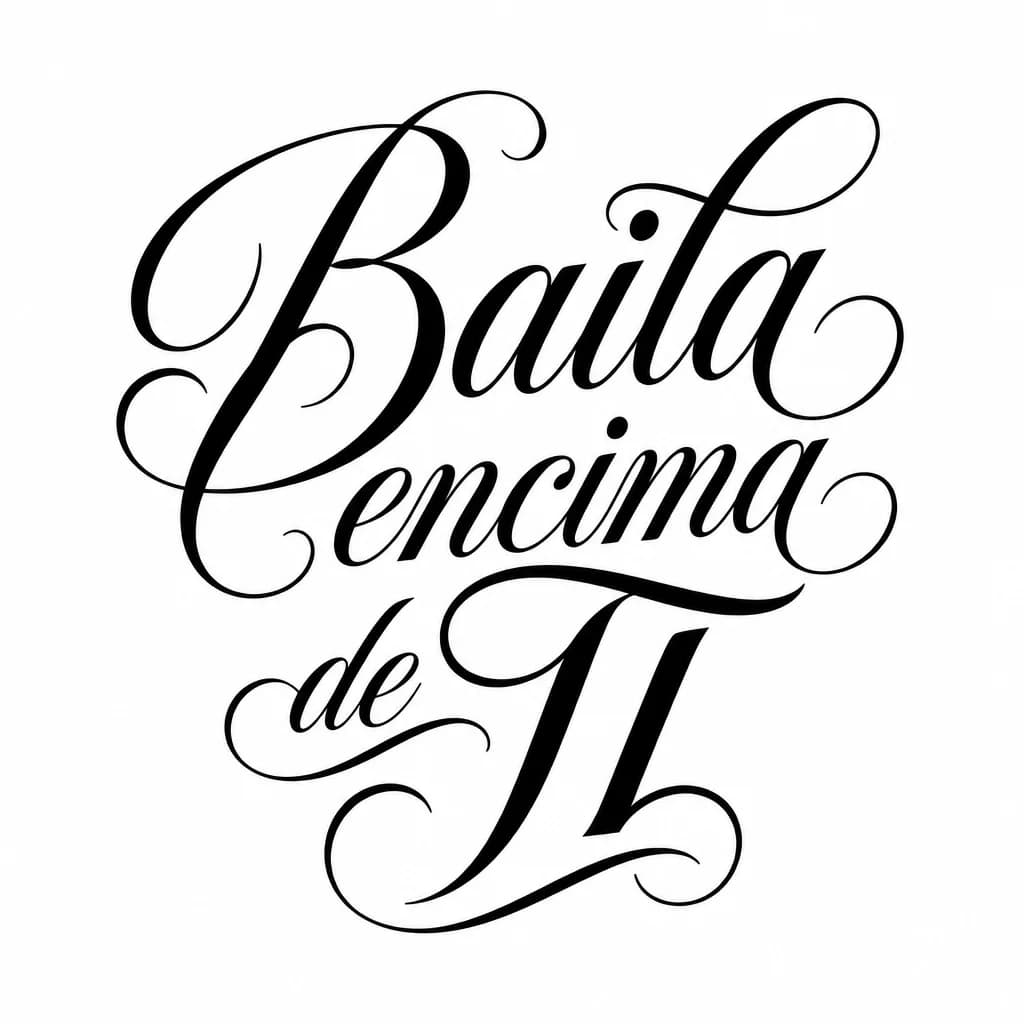 Тату эскиз: Font: Baila encima de TI (elegant calligraphy)
