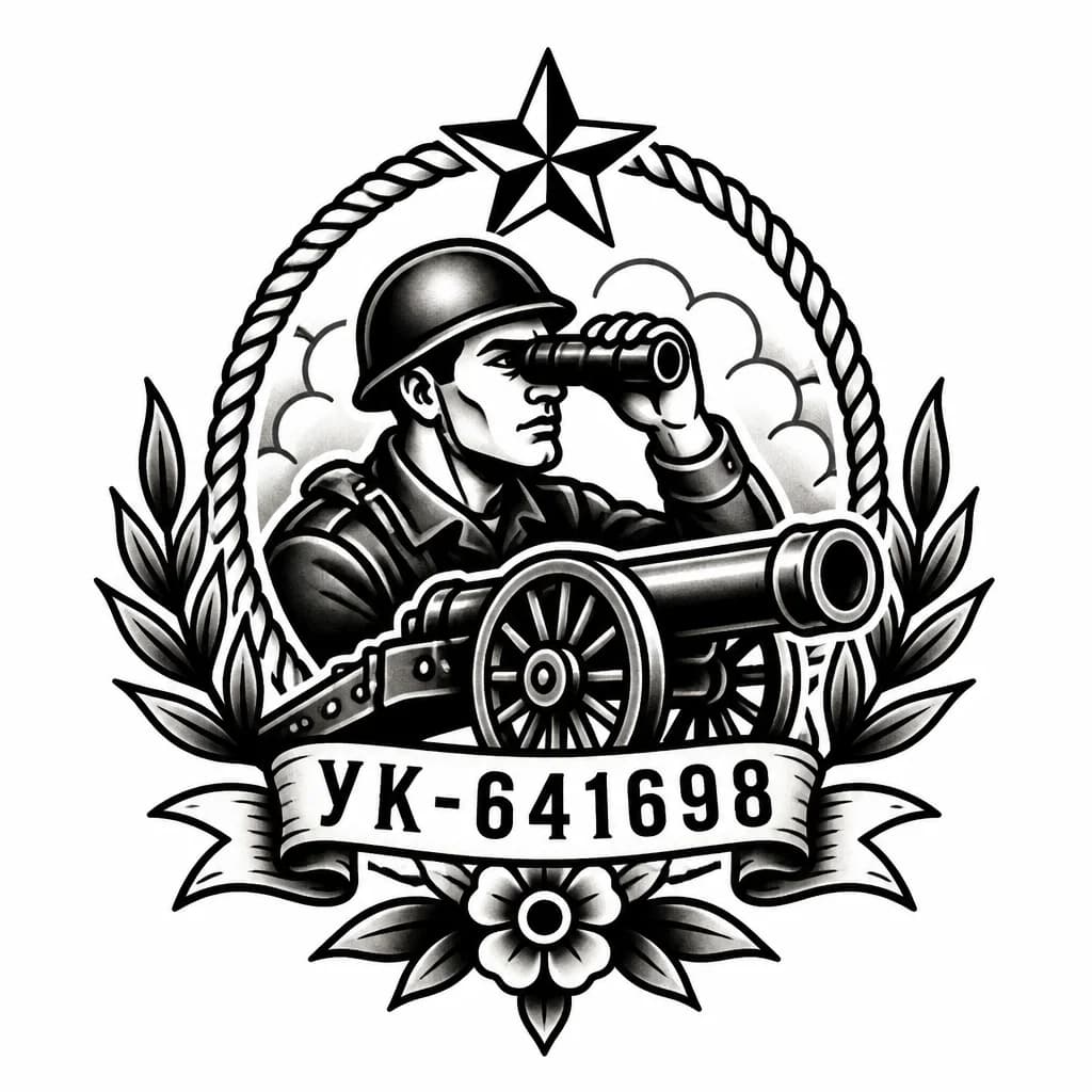 Тату эскиз: Артиллерийская разведка