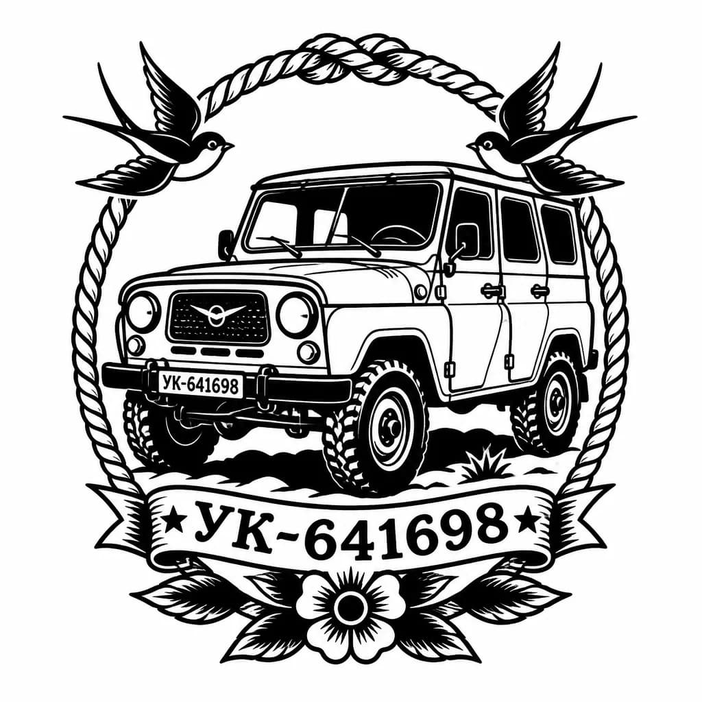 Тату эскиз:  Уаз 3151