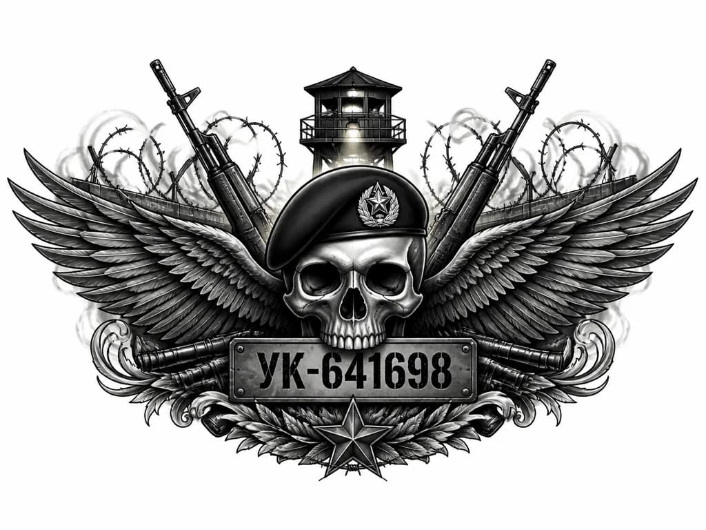 Тату эскиз: Мужественное тату в военном стиле