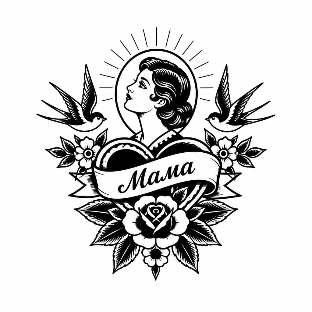 Тату эскиз: Ласточка в честь ушедшей матери. На ключице 