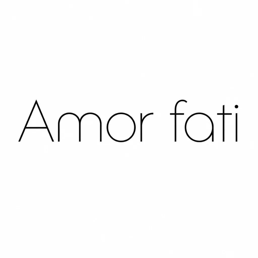 Тату эскиз: Font: Amor fati (minimalist thin sans-serif)