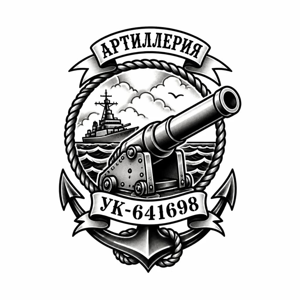 Тату эскиз: Артиллерия