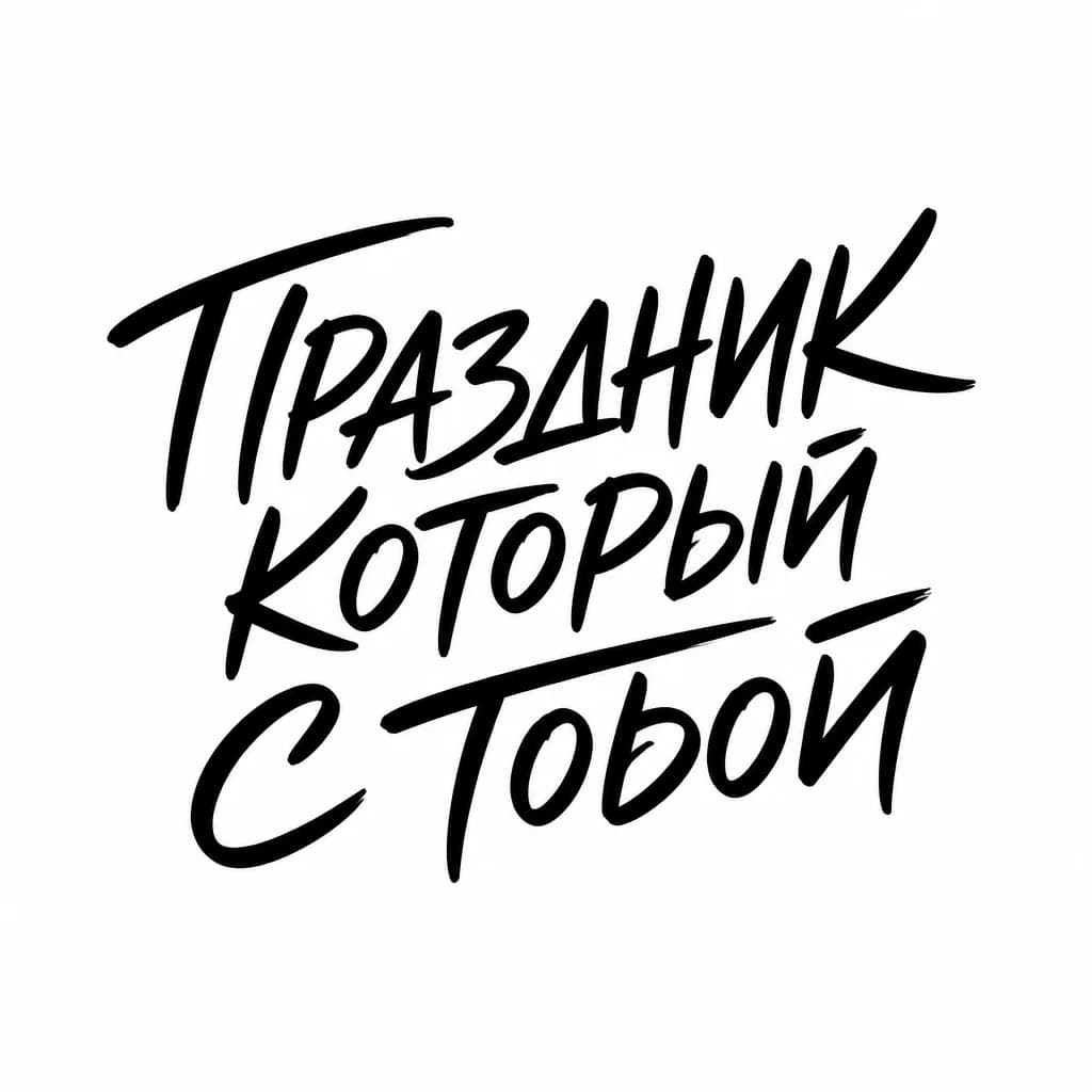 Тату эскиз: Font: ПРАЗДНИК КОТОРЫЙ С ТОБОЙ (casual handwritten)