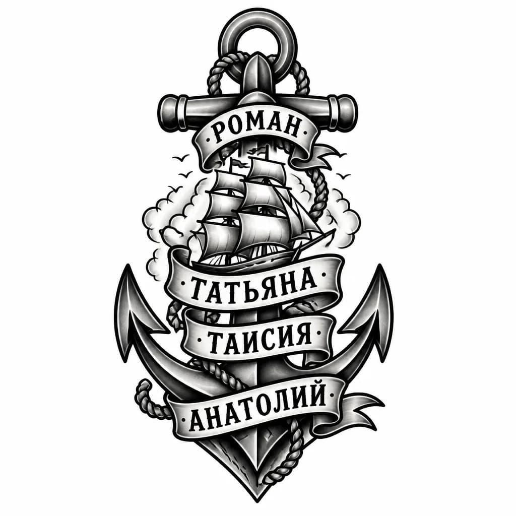 Тату эскиз: Создать тату из имен роман Татьяна Таисия Анатолий 