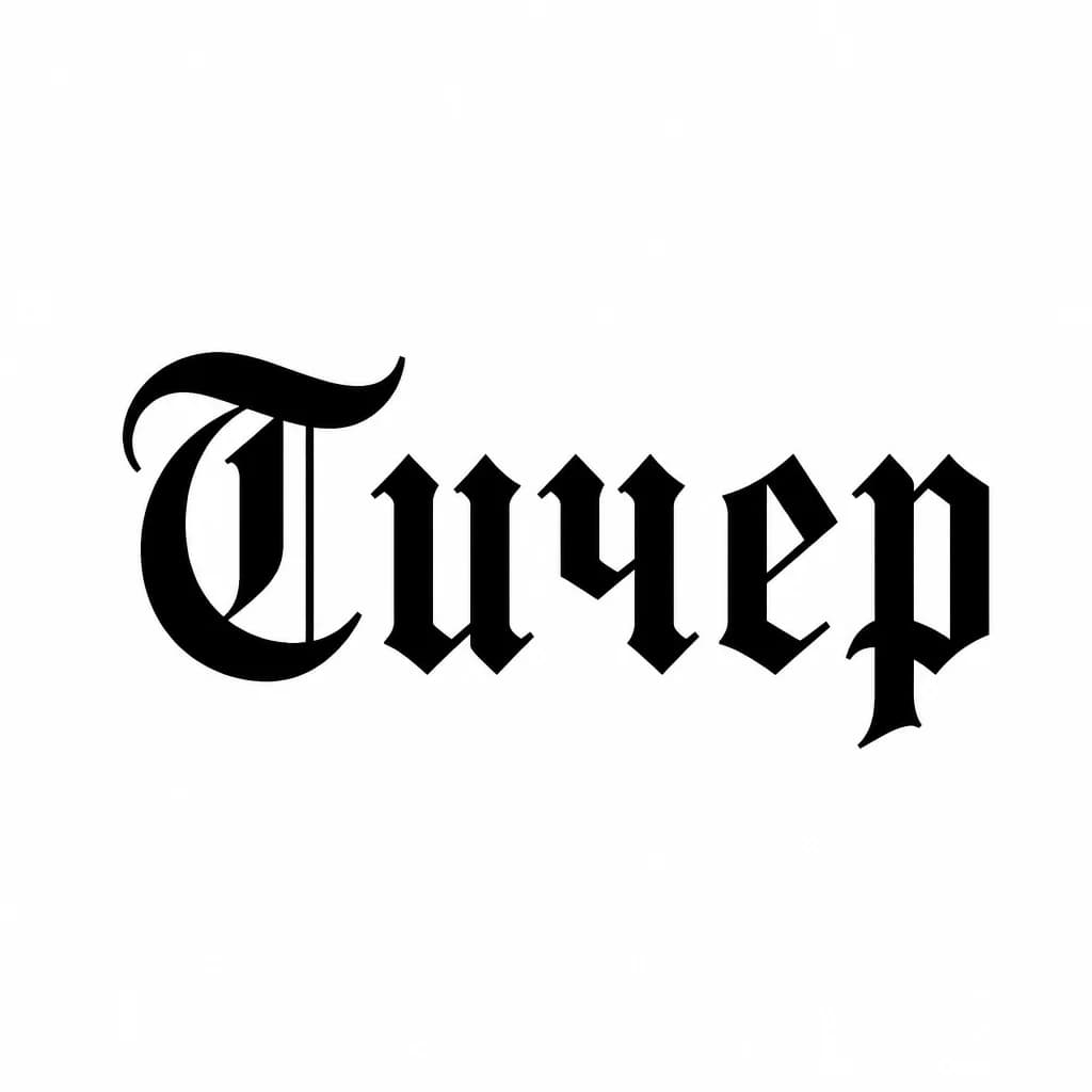 Тату эскиз: Font: Тичер (old english blackletter)