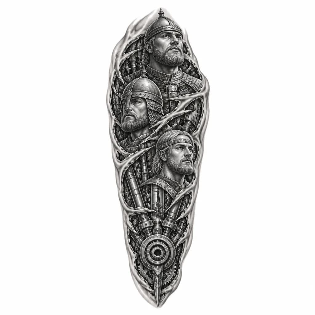 Тату эскиз: Три богатыря
