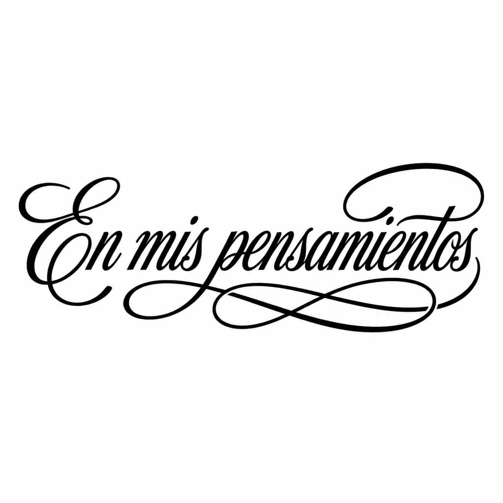 Тату эскиз: Font: En mis pensamientos (elegant cursive script)