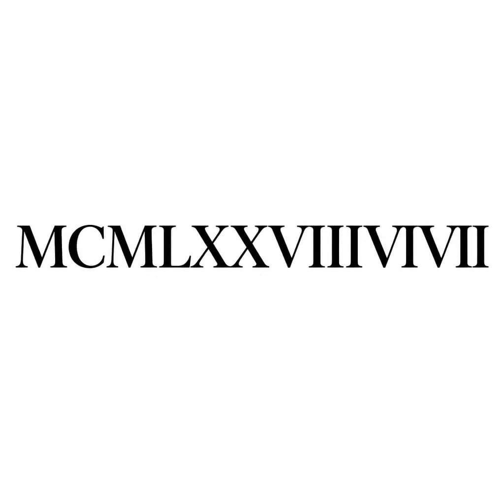 Тату эскиз: Font: MCMLXXVIII•VI•VII (classic serif)