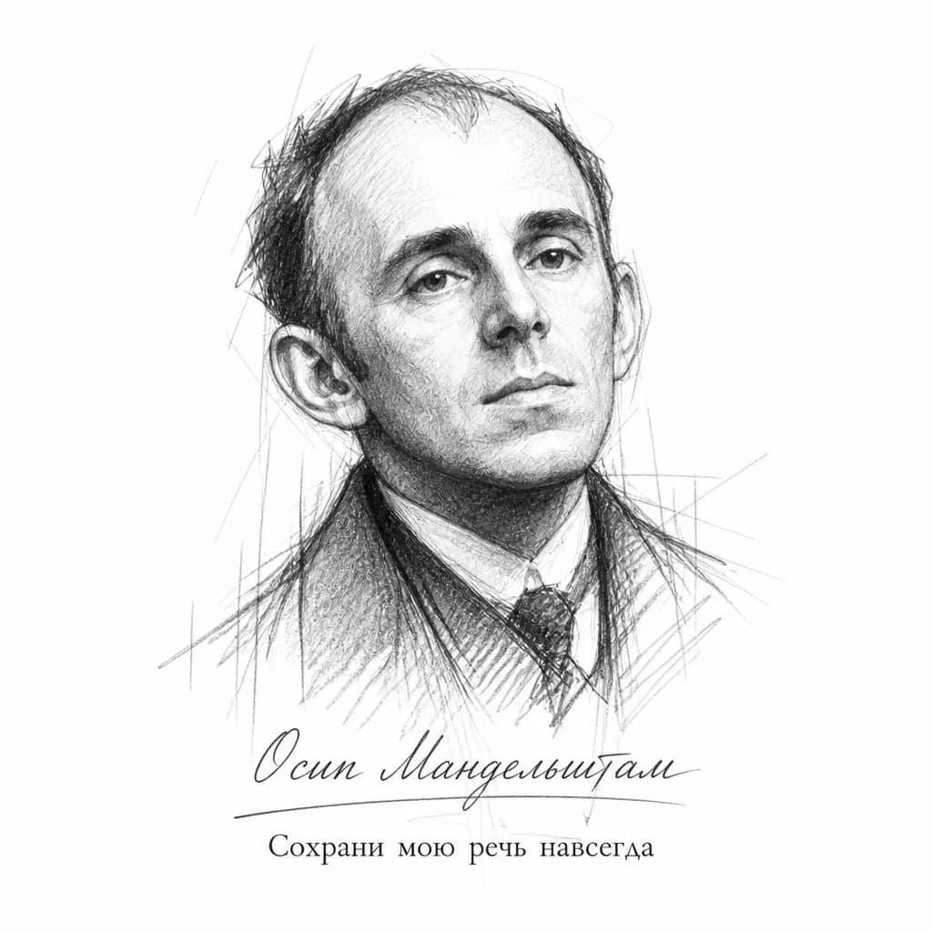 Тату эскиз: Изобрази нарисованного карандашов Осипа Мандельштама с подписью внизу
«Сохрани мою речь навсегда»