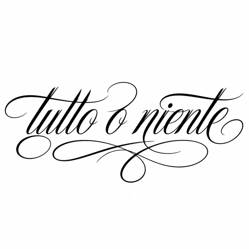 Тату эскиз: Font: tutto o niente (elegant calligraphy)