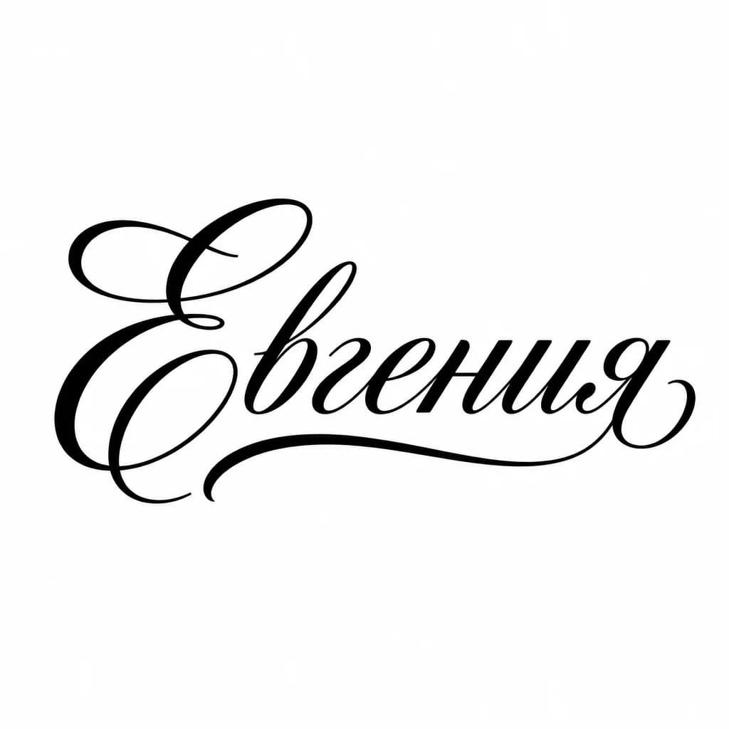 Тату эскиз: Font: Евгения (elegant calligraphy)