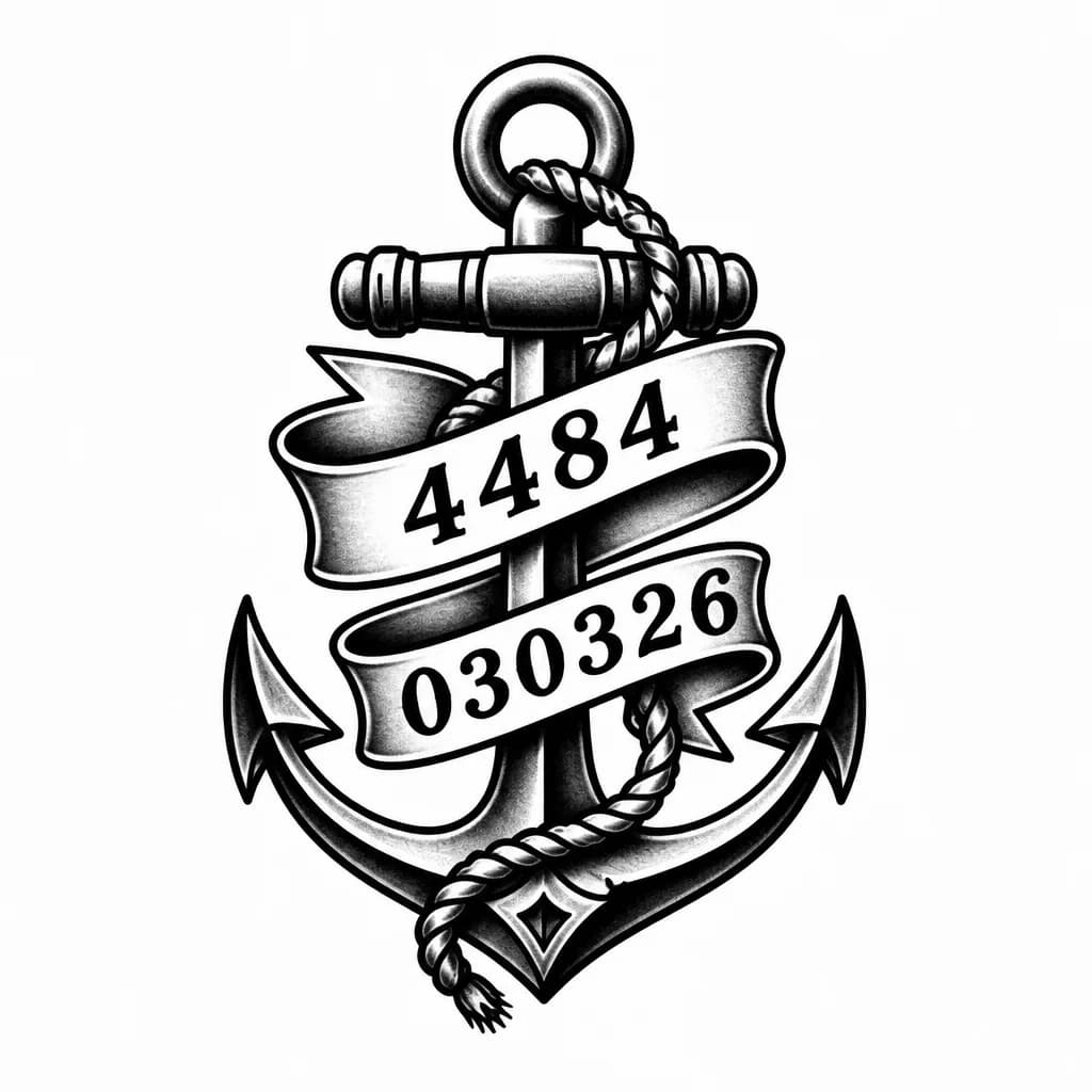 Тату эскиз:  Нужна тату с датами 4484 и 030326