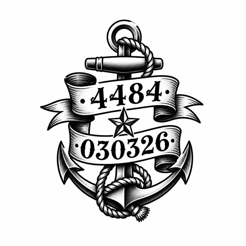 Тату эскиз:  Нужна красивая надпись для тату с датами 4484 и 030326