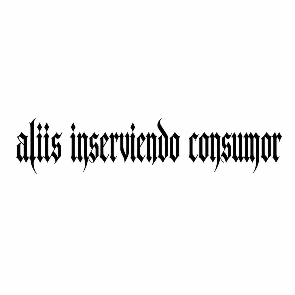 Тату эскиз: Font: aliis inserviendo consumor  (gothic dark lettering)
