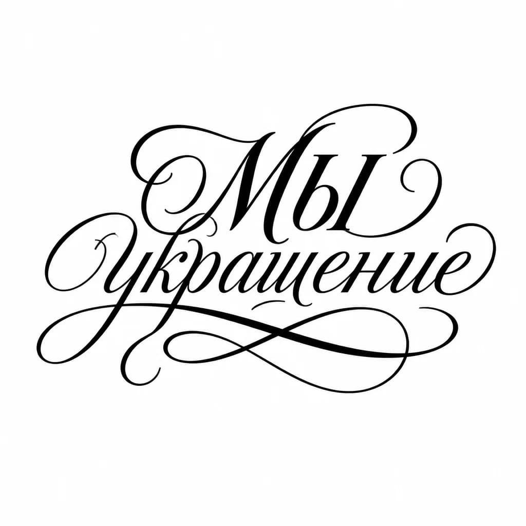 Тату эскиз: Font: "МЫ" украшение (elegant calligraphy)