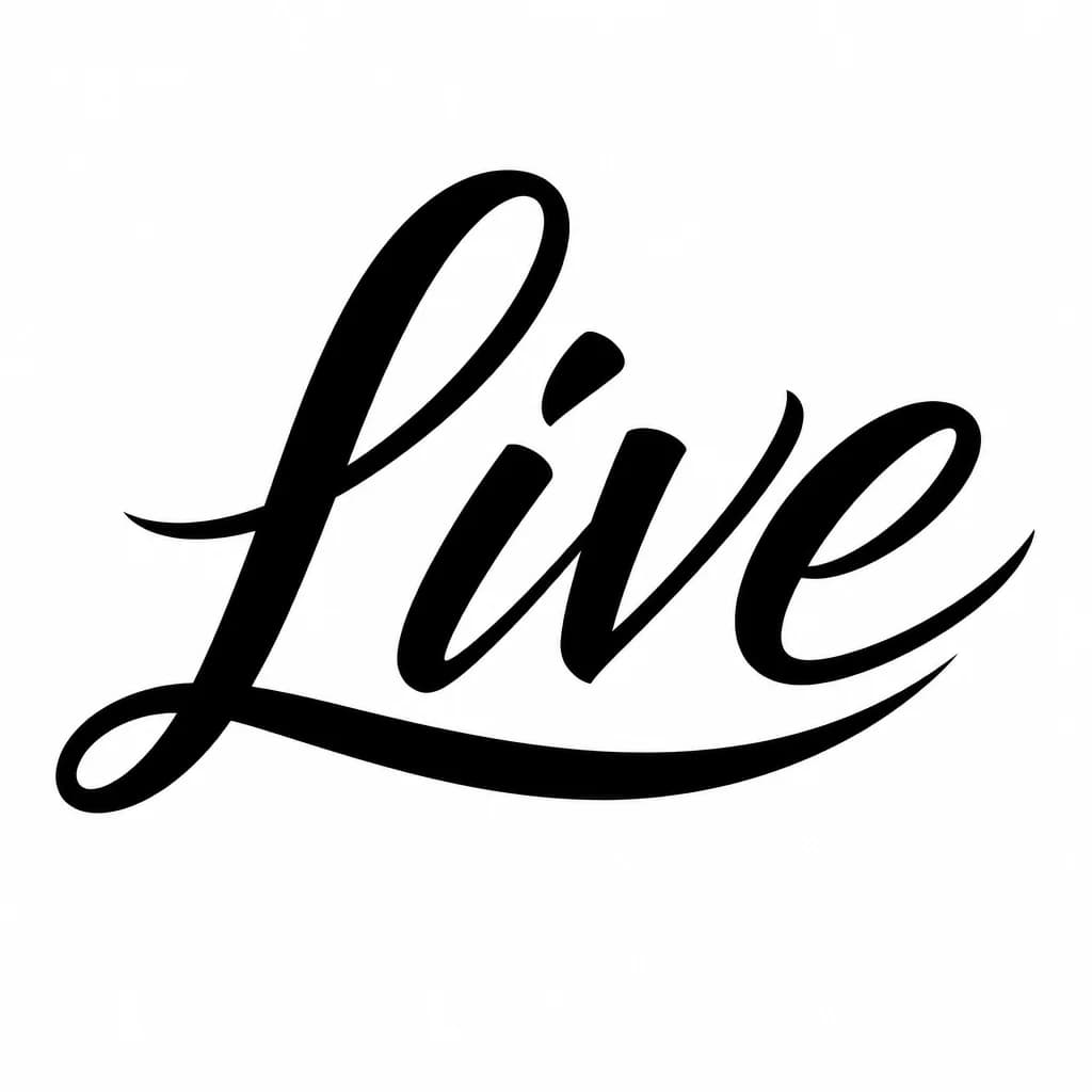 Тату эскиз: Font: Live (flowing brush script)