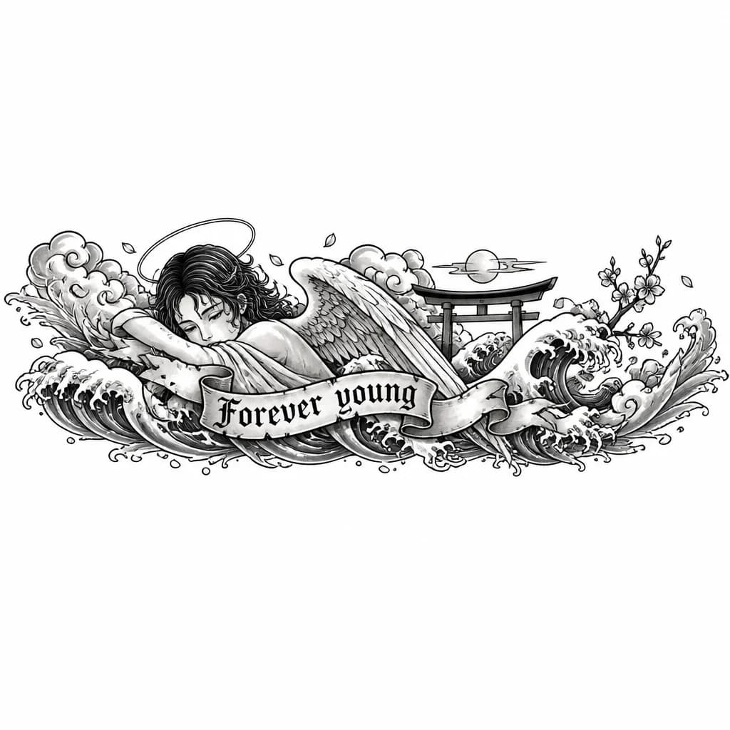 Тату эскиз: Тематика связанная с религией, по типу ангелов и тд. Ещё чутка меланхолии, эскиз не должен быть похож на обычные тату
