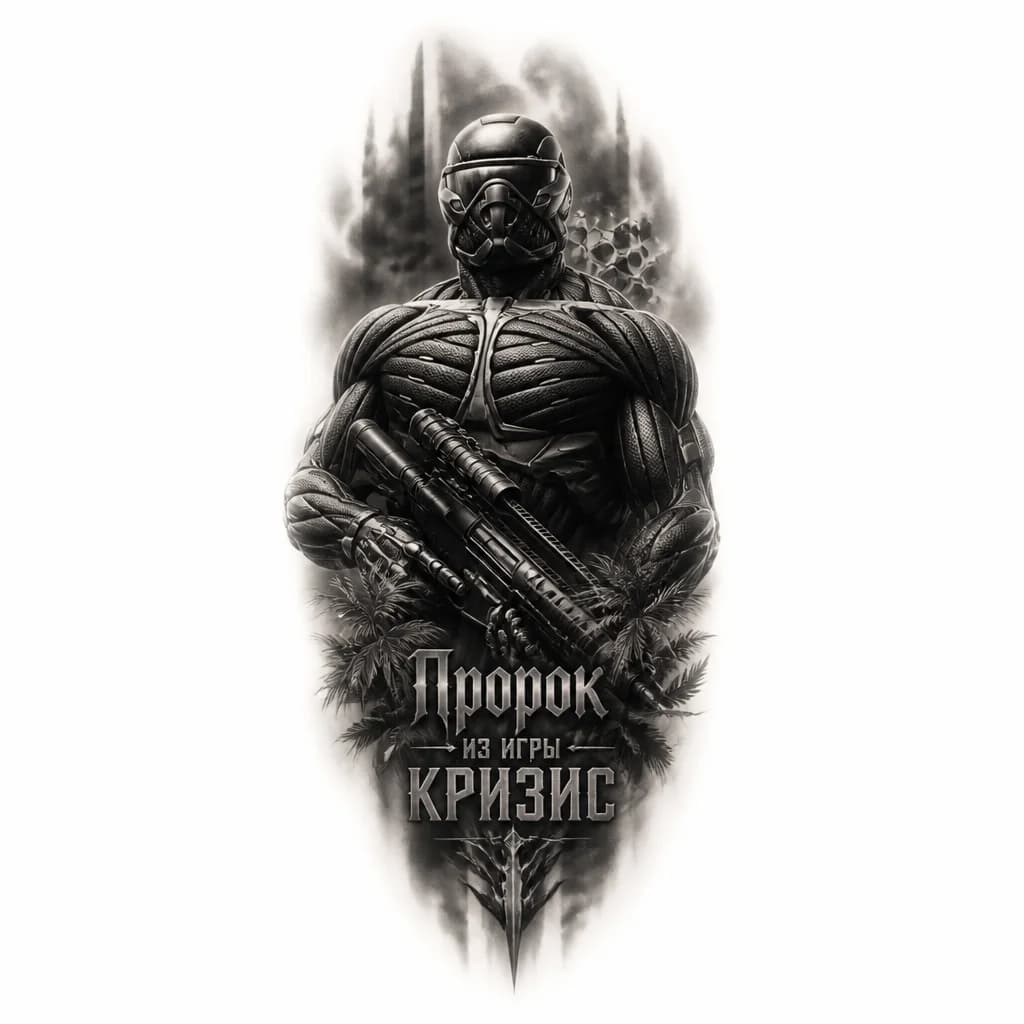 Тату эскиз: Пророк  из игры кризис в росте
