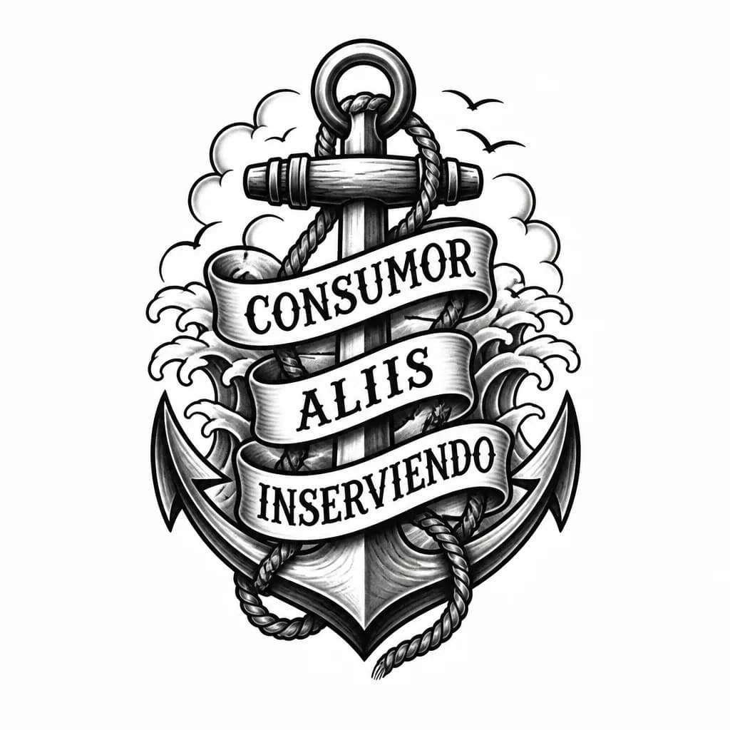 Тату эскиз: Consumor Aliis Inserviendo