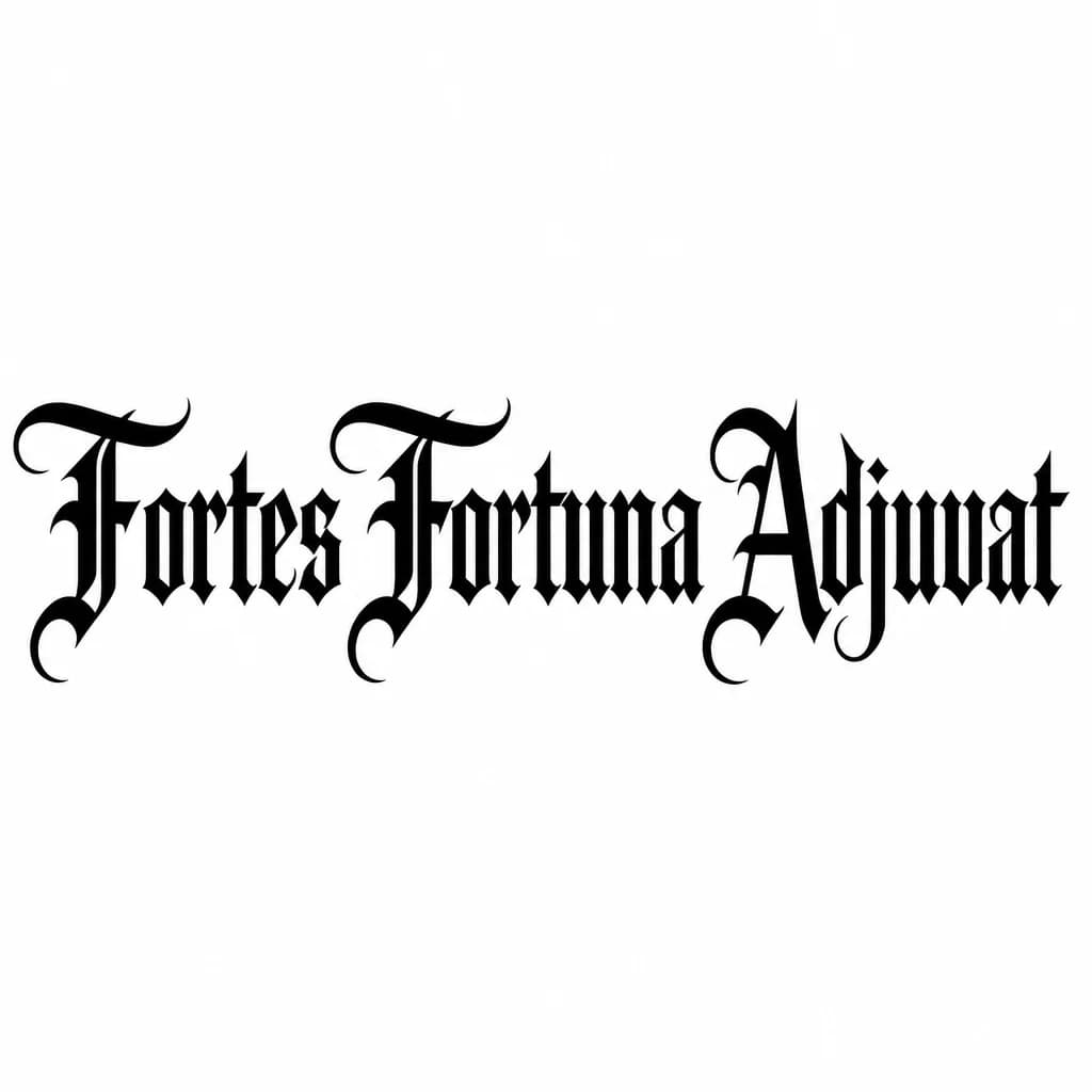 Тату эскиз: Font: Fortes Fortuna Adjuvat (gothic dark lettering)