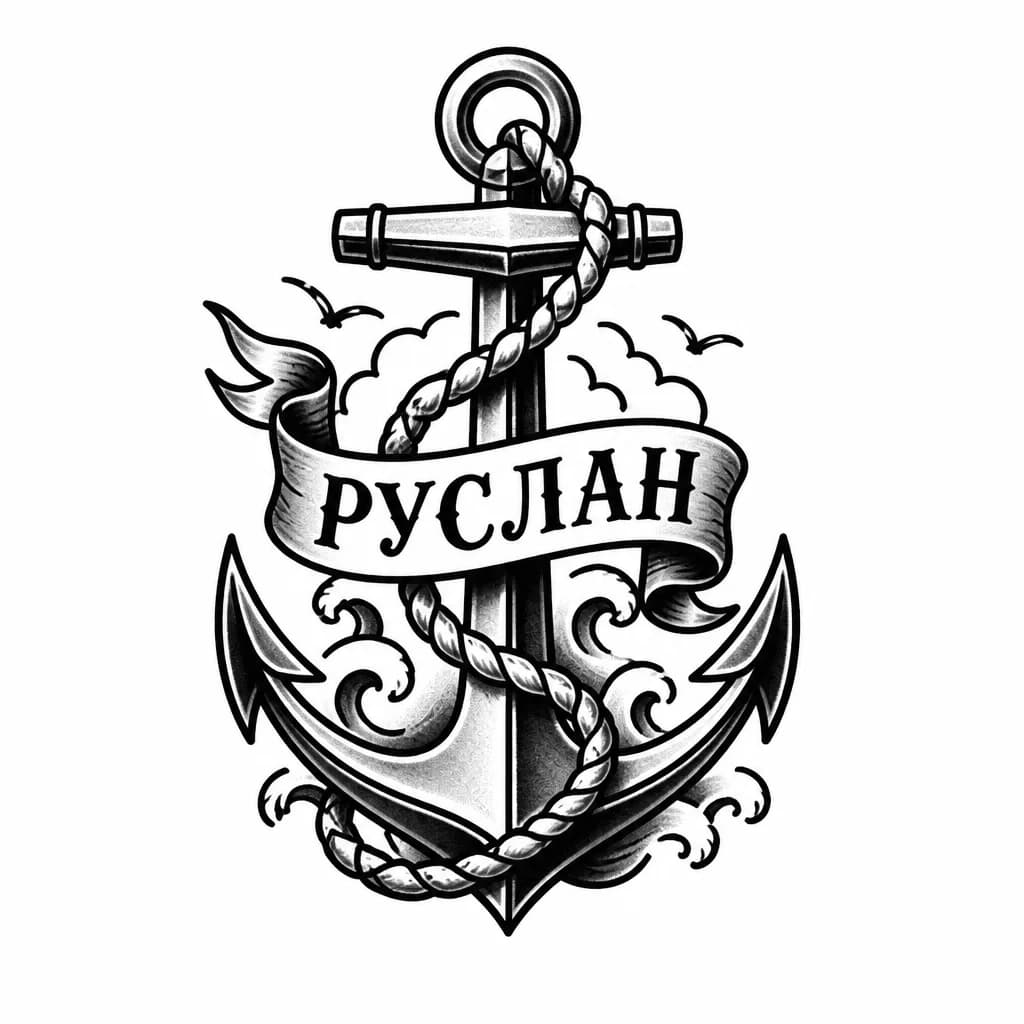 Тату эскиз: Зашифрованное имя Руслан, тату для девушки 