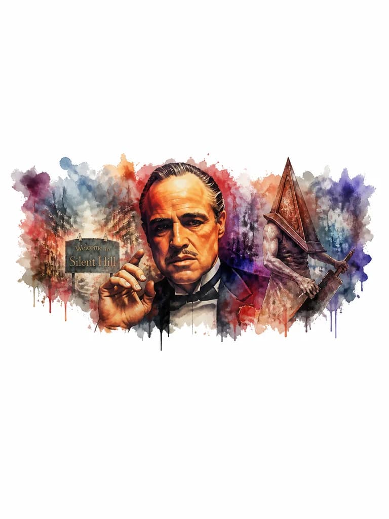 Тату эскиз: Brando Chiesa tattoo with Silent Hill character