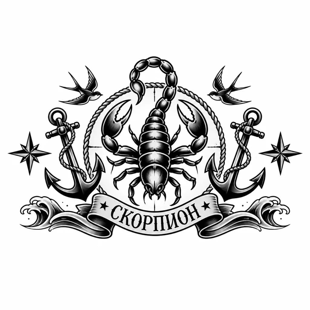Тату эскиз: Скорпион 