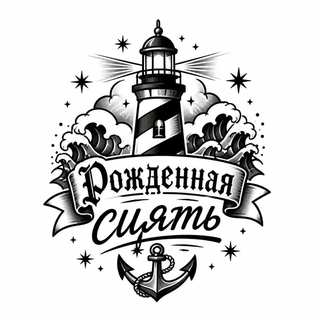 Тату эскиз: Фраза в две строчки и каждое слово разного шрифта